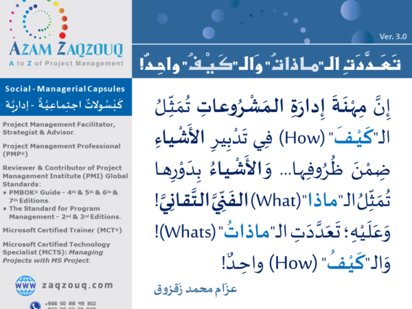 تعددت الـ "ماذات" والـ "كيف" واحد!