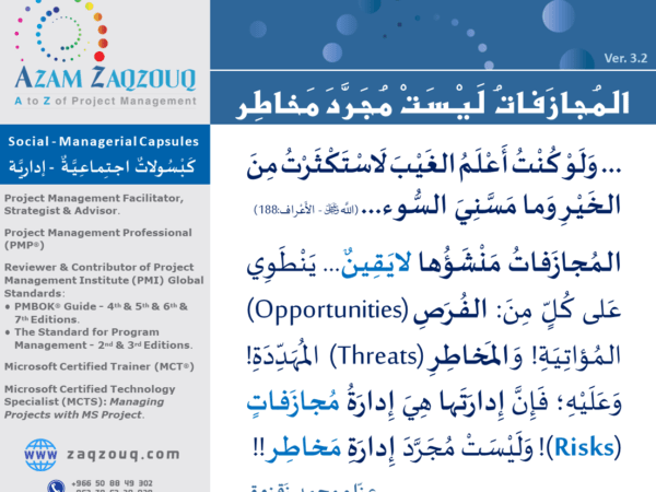 المجازفات ليست مجرد مخاطر