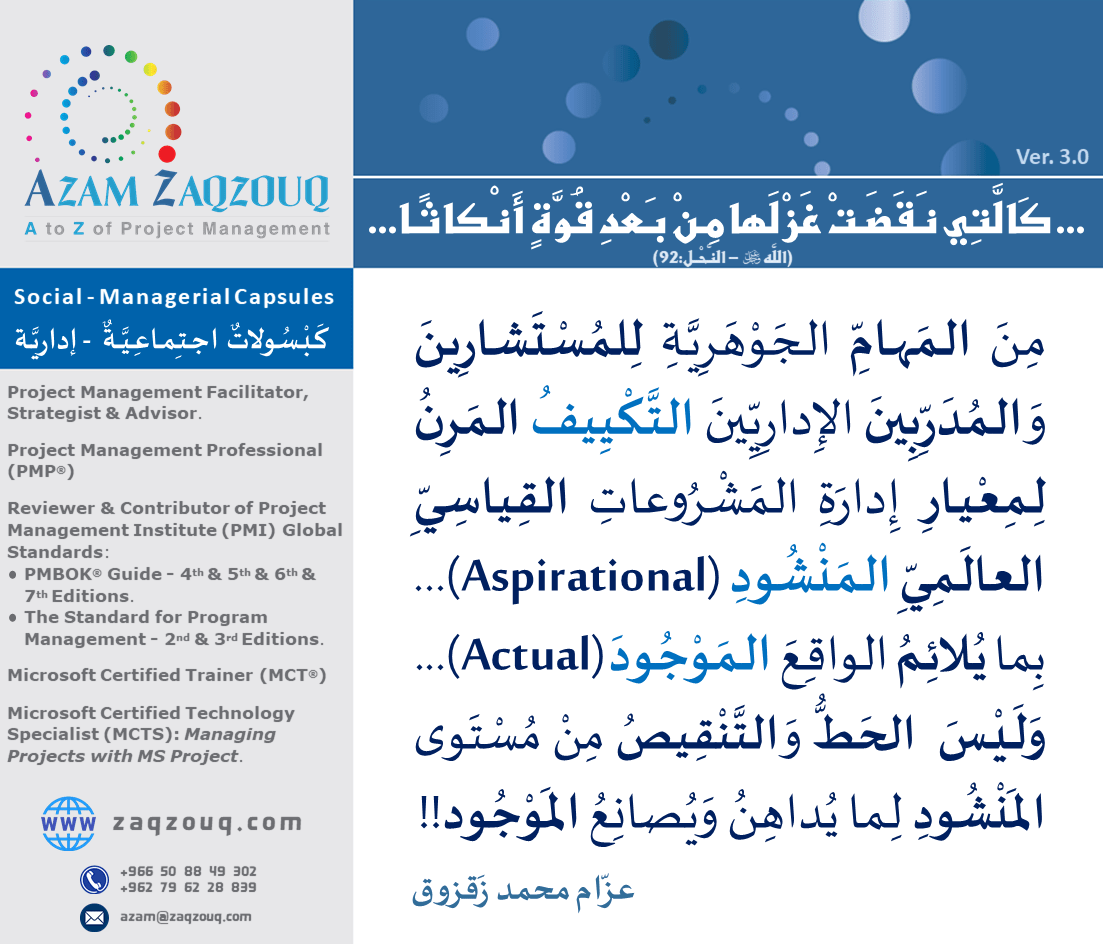 ... كالتي نقضت غزلها من بعد قوة أنكاثا... (الله ﷻ - النحل:92)